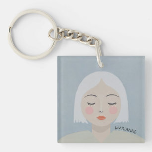 Kontemplation - Minimalistisches Portrait Schlüsselanhänger