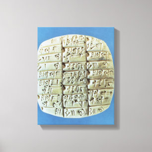 Konten legen mit keilförmigem Skript, c.2400 BC Leinwanddruck