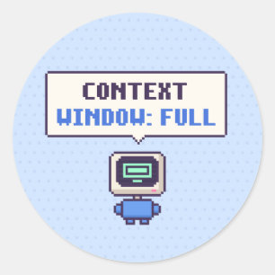 Kontextfenster: Vollständiger Lustiger AI-Pixel-Au Runder Aufkleber