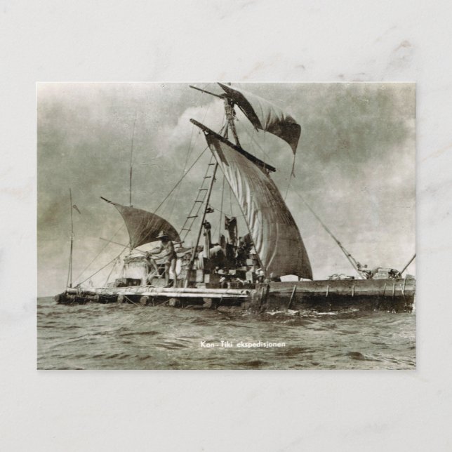 Kontiki Expedition, Thor Heyerdahl, 1947 Postkarte (Vorderseite)