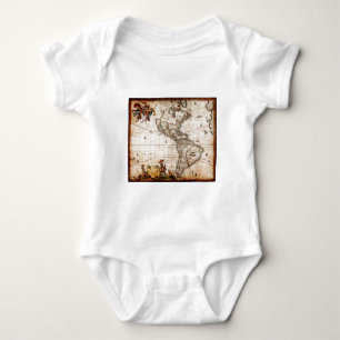Kontinent Amerika Alte Karte Baby Strampler