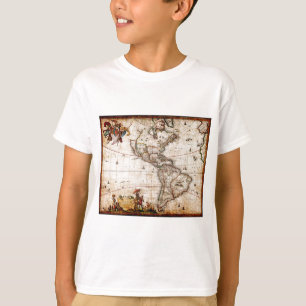Kontinent Amerika Alte Karte T-Shirt