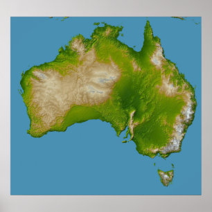 Kontinent von Australien Poster