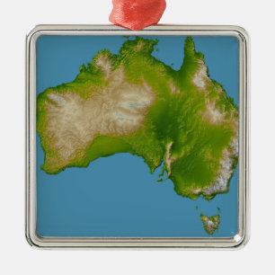 Kontinent von Australien Silbernes Ornament