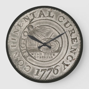 Kontinentale Währung 1776 Coin Benjamin Franklin Große Wanduhr