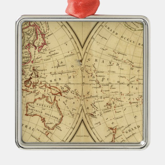 Kontinente Silbernes Ornament (Vorne)