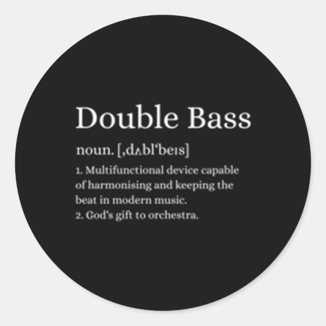 Kontrabass-Bass-Definition Runder Aufkleber (Vorderseite)
