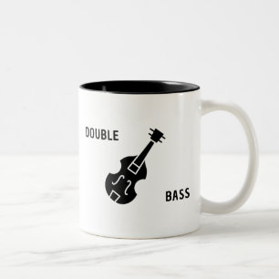 Kontrabass in Schwarz Zweifarbige Tasse