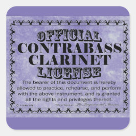 Kontrabass Klarinette Aufkleber für den Lizenzplat