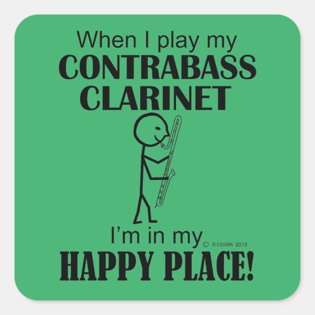 Kontrabass Klarinette Happy Place Aufkleber (Vorderseite)