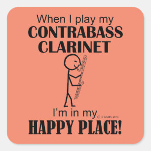 Kontrabass Klarinette Happy Place Aufkleber