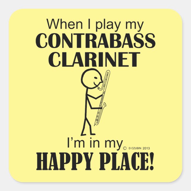 Kontrabass Klarinette Happy Place Aufkleber (Vorderseite)