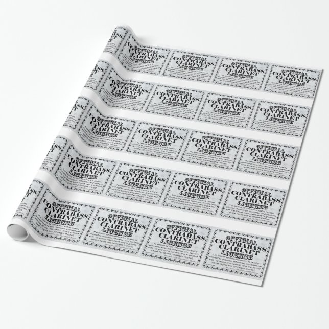 Kontrabass-Klarinettenlizenz Geschenkpapier (Ungerollt)