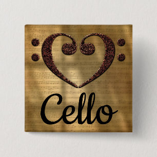 Kontrabassclef-Herz-Cello Button