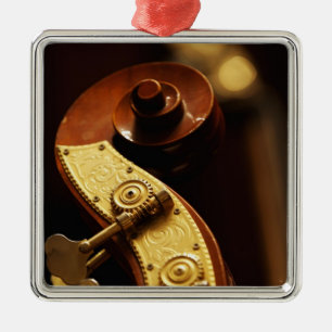 Kontrabassspindelkasten 2 silbernes ornament