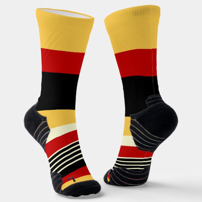 Kontragelb mit Rot Socken (Gewinkelt)