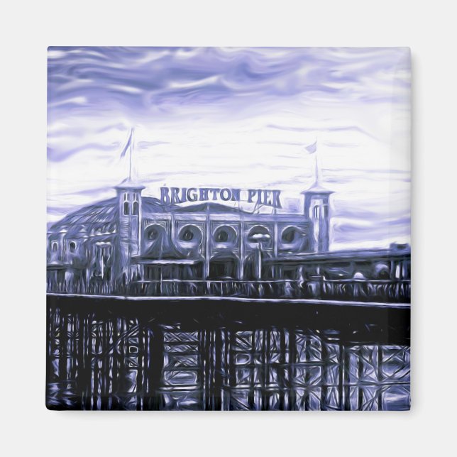Kontrast Brighton Pier Digital Painting Magnet (Vorne)