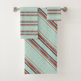 Kontrastfarbiges Muster Badhandtuch Set