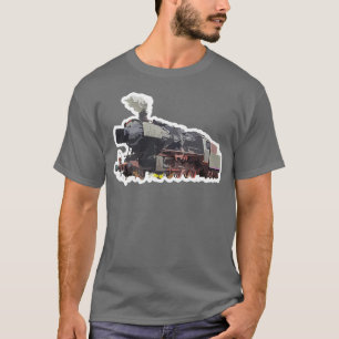 Kontrastgestaltung der Lokomotive für Zugliebhaber T-Shirt
