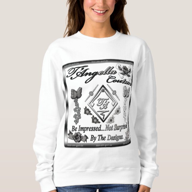 Kontrastierendes schwarzes/weißes Blumen Sweatshirt (Vorderseite)