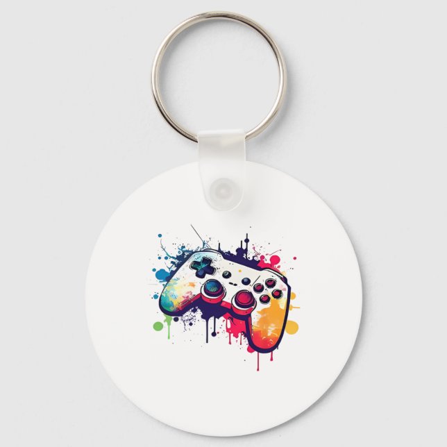 Kontrolle aller Videospielcontroller-Gamer Schlüsselanhänger (Vorderseite)