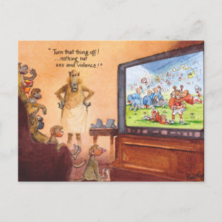 Kontrolle der Eltern Postkarte