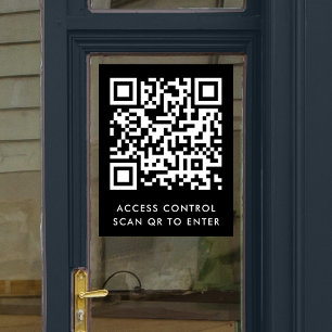 Kontrolle für den QR-Codezugriff Schwarze Türspe Fensteraufkleber