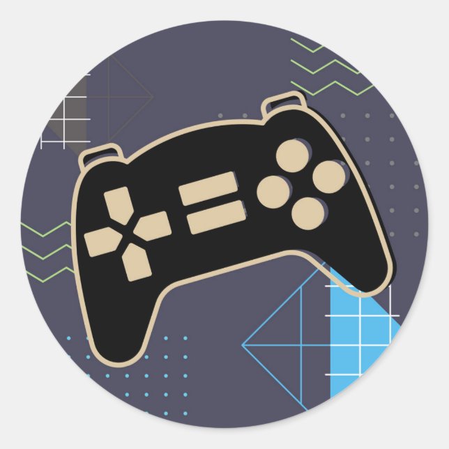 Kontrolle Gamer Runder Aufkleber (Vorderseite)