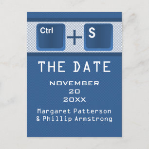 Kontrolle mit Computerschlüssel Save the Date Post Ankündigungspostkarte