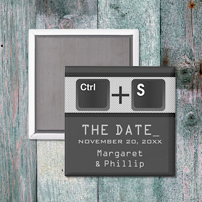 Kontrolle mit Computerschlüssel speichern Sie das  Magnet (Gray Computer Key Control Save the Date Magnet)