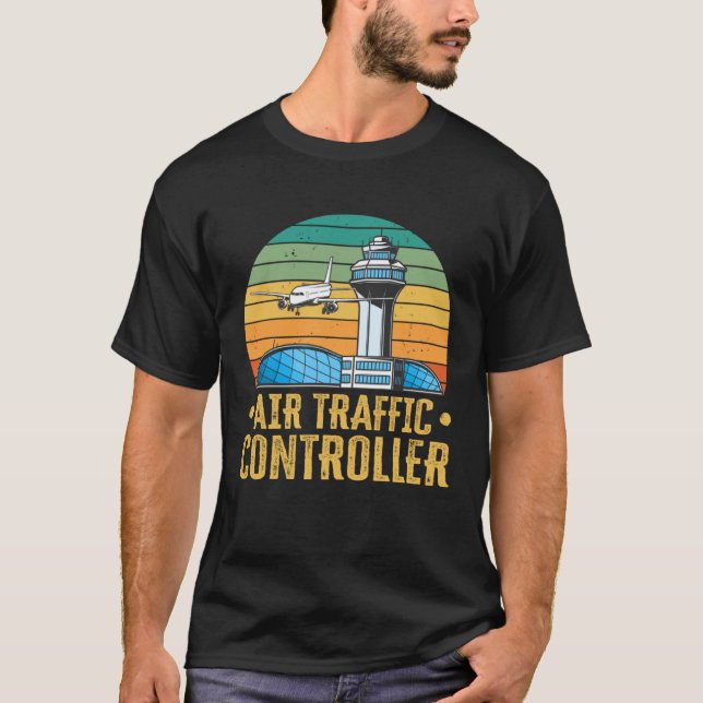 Kontrolle-Retro-Flugverkehrsleiter T-Shirt (Vorderseite)