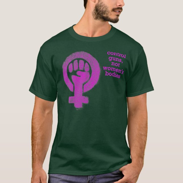Kontrolle schießt nicht weibliche Organe politisch T-Shirt (Vorderseite)
