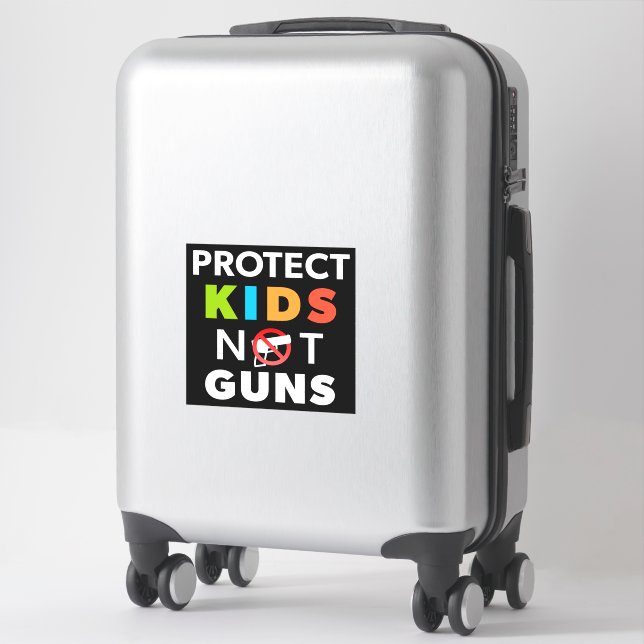 Kontrolle von Waffen - Kinder schützen, keine Gewa Aufkleber (Koffer)