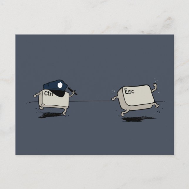 Kontrolle vs. Escape Postkarte (Vorderseite)