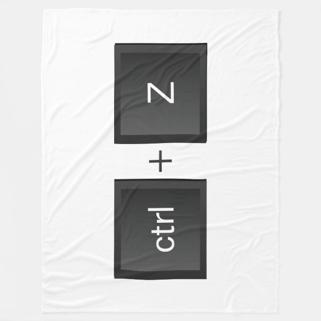 Kontrolle-Z ctrl+Z "UNDO" Spaß PC-Tastatur Fleecedecke (Vorderseite)