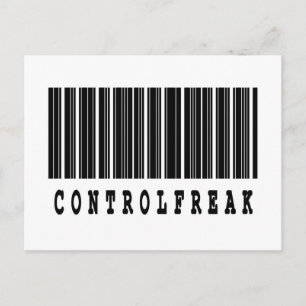 Kontrollfreak-Strichcode-Design Postkarte
