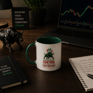 Kontrolliere deine Emotionen Stier Handelsmentalit Tasse