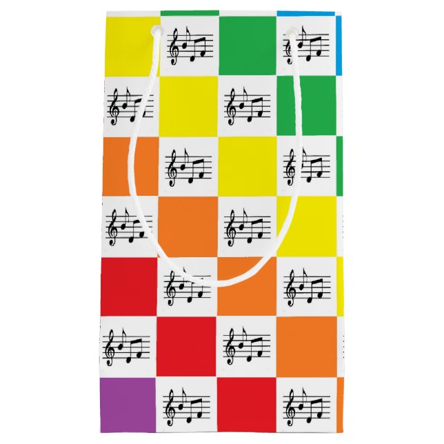 Kontrollierter Regenbogen und Musikanmerkungen Kleine Geschenktüte (Vorderseite)