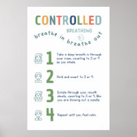 Kontrolliertes Atmen 1 2 3 4 Klassenraum-Poster