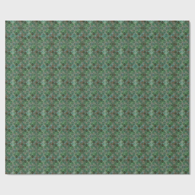 Kontrolliertes Chaos – Grün Geschenkpapier (Flach)