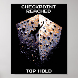 Kontrollpunkt Erreicht – Top-Halte-Klettern Pixel- Poster