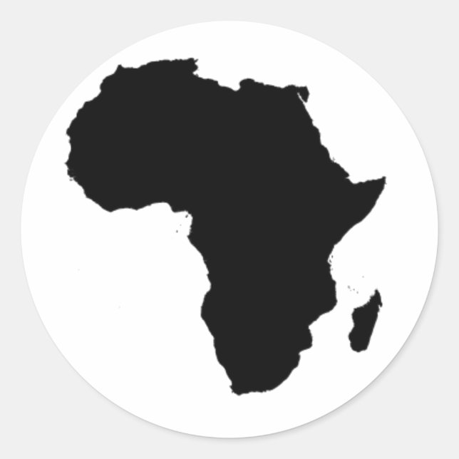 Kontur Afrikas Runder Aufkleber (Vorderseite)