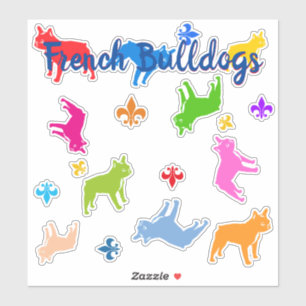Kontur Aufkleber Französische Bulldoggen