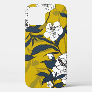 Kontur blühende Blume Vintage Illustration. Seam Case-Mate iPhone Hülle