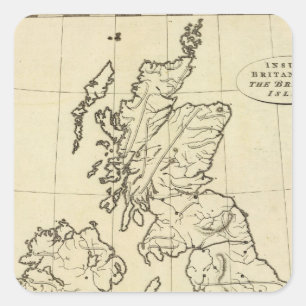 Kontur Britische Inseln Quadratischer Aufkleber