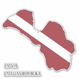 Kontur der Flagge Lettlands Aufkleber