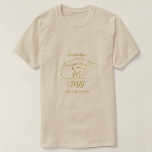 Kontur der Gold Graduation Cap - kundenspezifisch T-Shirt