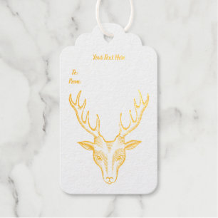 Kontur der Hirsche Große Geweihe im Gold Foil Geschenkanhänger