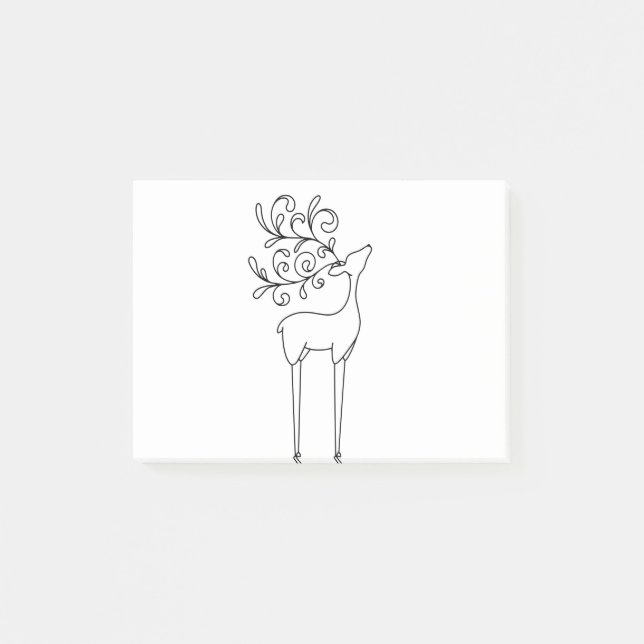 Kontur der Hirschlinie Post-it Klebezettel (Vorderseite)