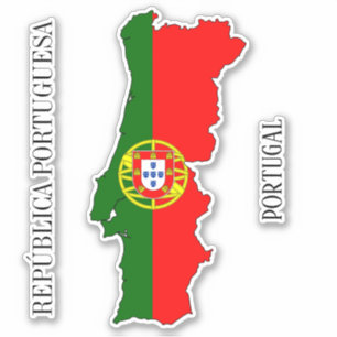 Kontur der portugiesischen Flagge Aufkleber